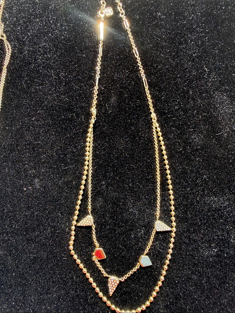 Kendra Scott Double-Layer 18 in adjustable gold tone Necklace